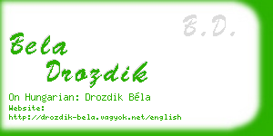 bela drozdik business card